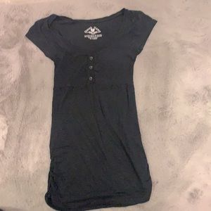 Black Tee with Ruched Sides